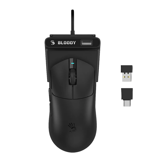 Bloody R77 Ultra Dual Mode Wireless Gaming Mouse with Wireless Charging Dock, 20000 DPI, 1000Hz Polling Rate, 75H Playtime MyGamingStore