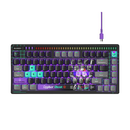 Bloody AT75 Alpha Optical RGB Switch Mechanical Keyboard - Cypher Ghost MyGamingStore