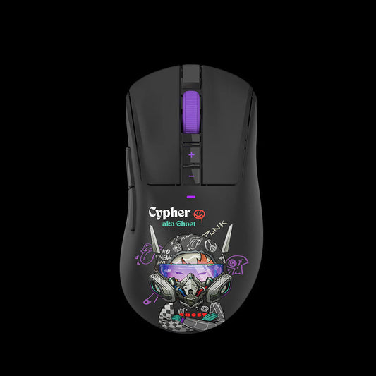 R73 Ultra Duo Dual Mode Wavelink Wireless Gaming Mouse - Cypher Ghost, Multi Functional Receiver Dock 20K DPI,USB to Type-C Adaptor, 1000 Hz Polling Rate,75H Playtime, Anti Slip Stickers Included MyGamingStore