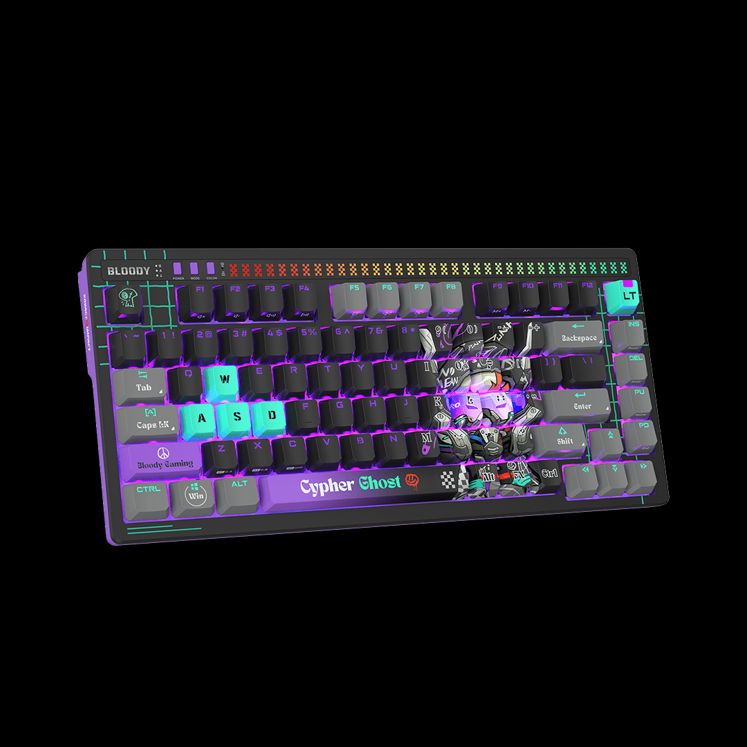 Bloody AT75 Alpha Optical RGB Switch Mechanical Keyboard - Cypher Ghost MyGamingStore