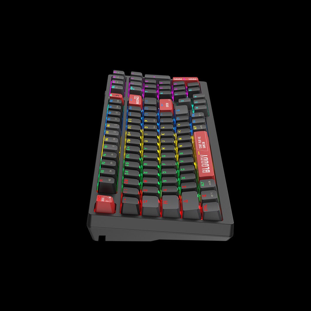 Bloody WS98 Wireless Mechanical RGB Gaming Keyboard | Bluetooth, 2.4GHz & USB-C, 98-Key 80% Compact, Red Switch MyGamingStore