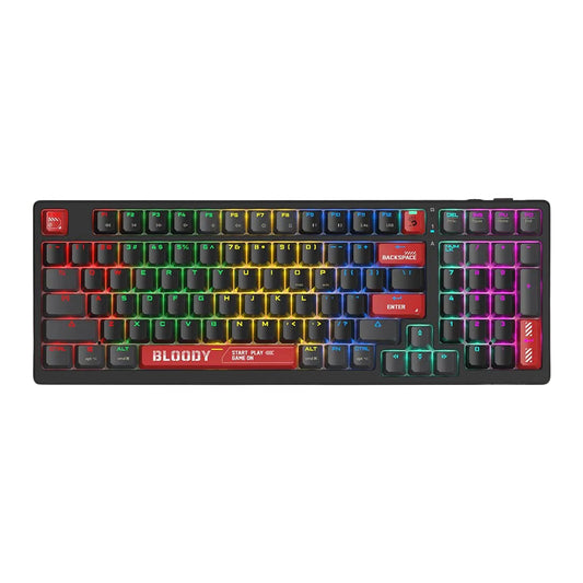 Bloody WS98 Wireless Mechanical RGB Gaming Keyboard | Bluetooth, 2.4GHz & USB-C, 98-Key 80% Compact, Red Switch MyGamingStore