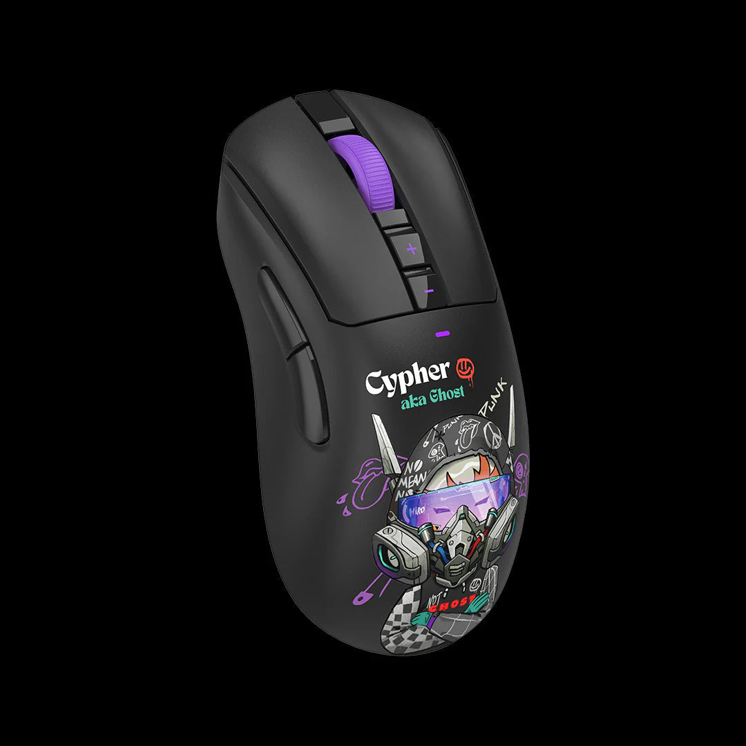 R73 Ultra Duo Dual Mode Wavelink Wireless Gaming Mouse - Cypher Ghost, Multi Functional Receiver Dock 20K DPI,USB to Type-C Adaptor, 1000 Hz Polling Rate,75H Playtime, Anti Slip Stickers Included MyGamingStore