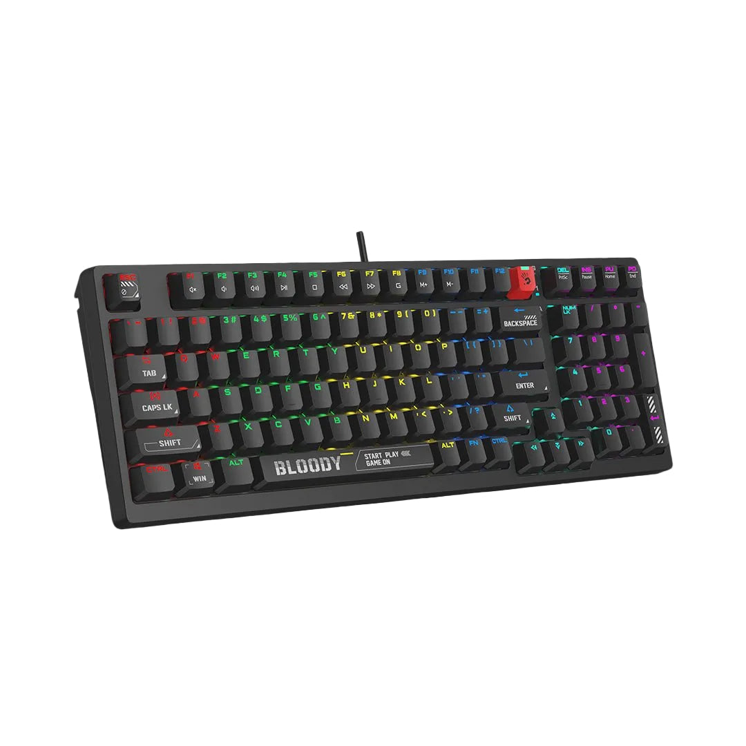 Bloody S98 RGB Wired  Mechanical Keyboard with BLMS Switches, 98 Key Layout, 25 PBT Keycaps, Hot Swappable, NKRO MyGamingStore